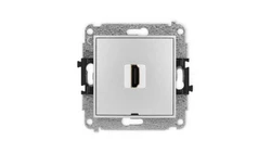 ICON Mechanizm gniazda pojedynczego HDMI 2.0, bez pola opisowego srebrny metalik 7IHDMIBO-3