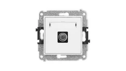 ICON Mechanizm gniazda antenowego pojedynczego TV biały IGTV-1