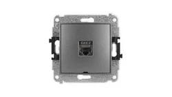 ICON Mechanizm gniazda komputerowego pojedynczego 1xRJ45, kat. 7, ekranowane, 8-stykowy, bez pola opisowego grafitowy 11IGKBO-9