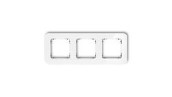 ICON Ramka uniwersalna potrójna zaokrąglona - efekt szkła (ramka: biała spód: czarny) 0-12-IRSZ-3