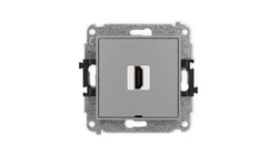 ICON Mechanizm gniazda pojedynczego HDMI 2.0, bez pola opisowego szary mat 27IHDMIBO-3