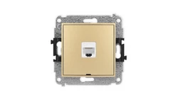 ICON Mechanizm gniazda komputerowego pojedynczego 1xRJ45, kat. 6, 8-stykowy, bez pola opisowego złoty 29IGKBO-3