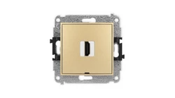 ICON Mechanizm gniazda pojedynczego HDMI 2.0, bez pola opisowego złoty 29IHDMIBO-3