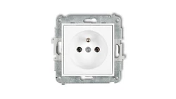 ICON Mechanizm gniazda pojedynczego z uziemieniem 2P+Z (bez przesłon torów prądowych) biały IGP-1z