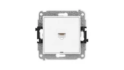 ICON Mechanizm gniazda komputerowego pojedynczego 1xRJ45, kat. 5e, 8-stykowy, bez pola opisowego biały IGKBO-1