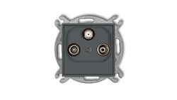 ICON Mechanizm gniazda abonenckiego RTV-SAT przelotowego 10dB grafitowy mat 28IGSP