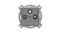ICON Mechanizm gniazda abonenckiego 2 wyjścia SAT + TV szary mat 27IGSN