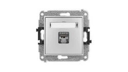 ICON Mechanizm gniazda komputerowego pojedynczego 1xRJ45, kat. 6, ekranowane, 8-stykowy srebrny metalik 7IGK-5