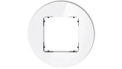 ICON Ramka uniwersalna pojedyncza okrągła - efekt szkła (ramka: biała spód: czarny) 0-12-IRSO-1