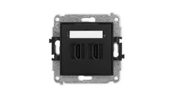ICON Mechanizm gniazda podwójnego HDMI 2.0 czarny mat 12IHDMI-4