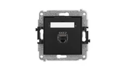 ICON Mechanizm gniazda komputerowego pojedynczego 1xRJ45, kat. 7, ekranowane, 8-stykowy czarny mat 12IGK-9