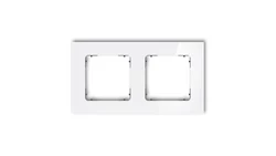 ICON Ramka uniwersalna podwójna kwadratowa - efekt szkła (ramka: biała spód: grafitowy mat) 0-28-IRSK-2