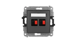 ICON Mechanizm gniazda głośnikowego podwójnego grafitowy mat 28IGG-2