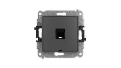 ICON Mechanizm gniazda komputerowego pojedynczego 1xRJ45, kat. 5e, 8-stykowy, bez pola opisowego grafitowy mat 28IGKBO-1