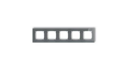 ICON Ramka uniwersalna pięciokrotna kwadratowa - efekt szkła (ramka: grafitowa spód: czarny) 28-12-IRSK-5