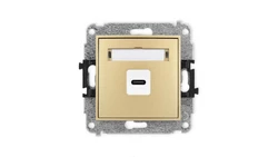 ICON Mechanizm gniazda pojedynczego 1xUSB C-C złoty 29IGUSB-7
