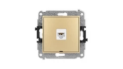 ICON Mechanizm gniazda komputerowego pojedynczego 1xRJ45, kat. 6A, 8-stykowy, bez pola opisowego złoty 29IGKBO-7