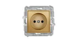 ICON Mechanizm gniazda pojedynczego bez uziemienia 2P (przesłony torów prądowych) złoty 29IGP-1p