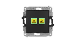 ICON Mechanizm gniazda światłowodowego/optycznego podwójnego, bez pola opisowego czarny mat 12IGOPBO-2