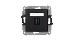 ICON Mechamizm gniazda pojedynczego USB A-A 3.0 czarny mat 12IGUSB-5
