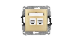ICON Mechanizm gniazda komputerowego podwójnego 2xRJ45, kat. 6A, 8-stykowy złoty 29IGK-8