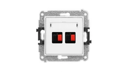 ICON Mechanizm gniazda głośnikowego podwójnego biały mat 25IGG-2