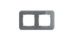 ICON Ramka uniwersalna podwójna zaokrąglona - efekt szkła (ramka: grafitowa spód: czarny) 28-12-IRSZ-2