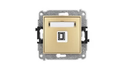 ICON Mechanizm gniazda pojedynczego USB A-B 2.0 złoty 29IGUSB-3