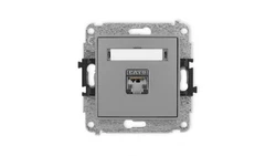 ICON Mechanizm gniazda komputerowego pojedynczego 1xRJ45, kat. 5e, ekranowane, 8-stykowy szary mat 27IGK-1e