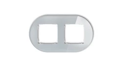 ICON Ramka uniwersalna podwójna okrągła - efekt szkła (ramka: szara spód: biały) 15-0-IRSO-2