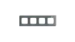 ICON Ramka uniwersalna poczwórna kwadratowa - efekt szkła (ramka: grafitowa spód: czarny) 28-12-IRSK-4