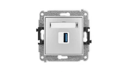 ICON Mechamizm gniazda pojedynczego USB A-A 3.0 srebrny metalik 7IGUSB-5
