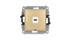 ICON Mechanizm gniazda pojedynczego 1xUSB C-C, bez pola opisowego złoty 29IGUSBBO-7