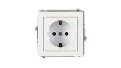 ICON Mechanizm gniazda pojedynczego z uziemieniem SCHUKO 2P+Z (przesłony torów prądowych) biały IGP-1sp
