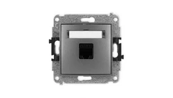 ICON Mechanizm gniazda komputerowego pojedynczego 1xRJ45, kat. 6, 8-stykowy grafitowy 11IGK-3