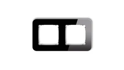 ICON Ramka uniwersalna podwójna zaokrąglona - efekt szkła (ramka: czarna spód: grafitowy mat) 12-28-IRSZ-2