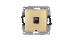 ICON Mechanizm gniazda komputerowego pojedynczego 1xRJ45, kat. 7, ekranowane, 8-stykowy, bez pola opisowego złoty 29IGKBO-9