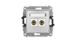 ICON Mechanizm gniazda głośnikowego poj. (typu banan - czerwony i czarny, pozłacany, 4 mm2, do lutowania) srebrny metalik 7IGG-3