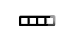 ICON Ramka uniwersalna poczwórna zaokrąglona - efekt szkła (ramka: czarna spód: biały) 12-0-IRSZ-4