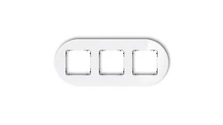 ICON Ramka uniwersalna potrójna okrągła - efekt szkła (ramka: biała spód: czarny) 0-12-IRSO-3