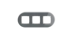 ICON Ramka uniwersalna potrójna okrągła - efekt szkła (ramka: grafitowa spód: grafitowy mat) 28-28-IRSO-3