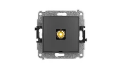 ICON Mechanizm gniazda pojedynczego RCA, bez pola opisowego (typu cinch - żółty, pozłacany) grafitowy mat 28IGRCABO-1