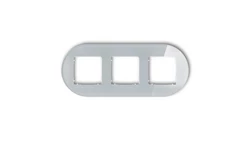 ICON Ramka uniwersalna potrójna okrągła - efekt szkła (ramka: szara spód: biały) 15-0-IRSO-3