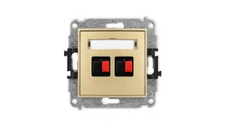 ICON Mechanizm gniazda głośnikowego podwójnego złoty 29IGG-2