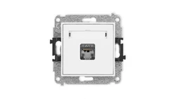 ICON Mechanizm gniazda komputerowego pojedynczego 1xRJ45, kat. 6, ekranowane, 8-stykowy biały IGK-5