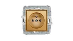 ICON Mechanizm gniazda pojedynczego z uziemieniem 2P+Z (bez przesłon torów prądowych) złoty 29IGP-1z