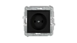 ICON Mechanizm gniazda pojedynczego bez uziemienia 2P (przesłony torów prądowych) czarny mat 12IGP-1p