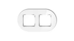 ICON Ramka uniwersalna podwójna okrągła - efekt szkła (ramka: biała spód: grafitowy mat) 0-28-IRSO-2