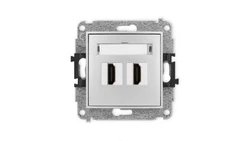 ICON Mechanizm gniazda podwójnego HDMI 2.0 srebrny metalik 7IHDMI-4