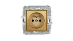 ICON Mechanizm gniazda pojedynczego z uziemieniem 2P+Z (przesłony torów prądowych) złoty 29IGP-1zp